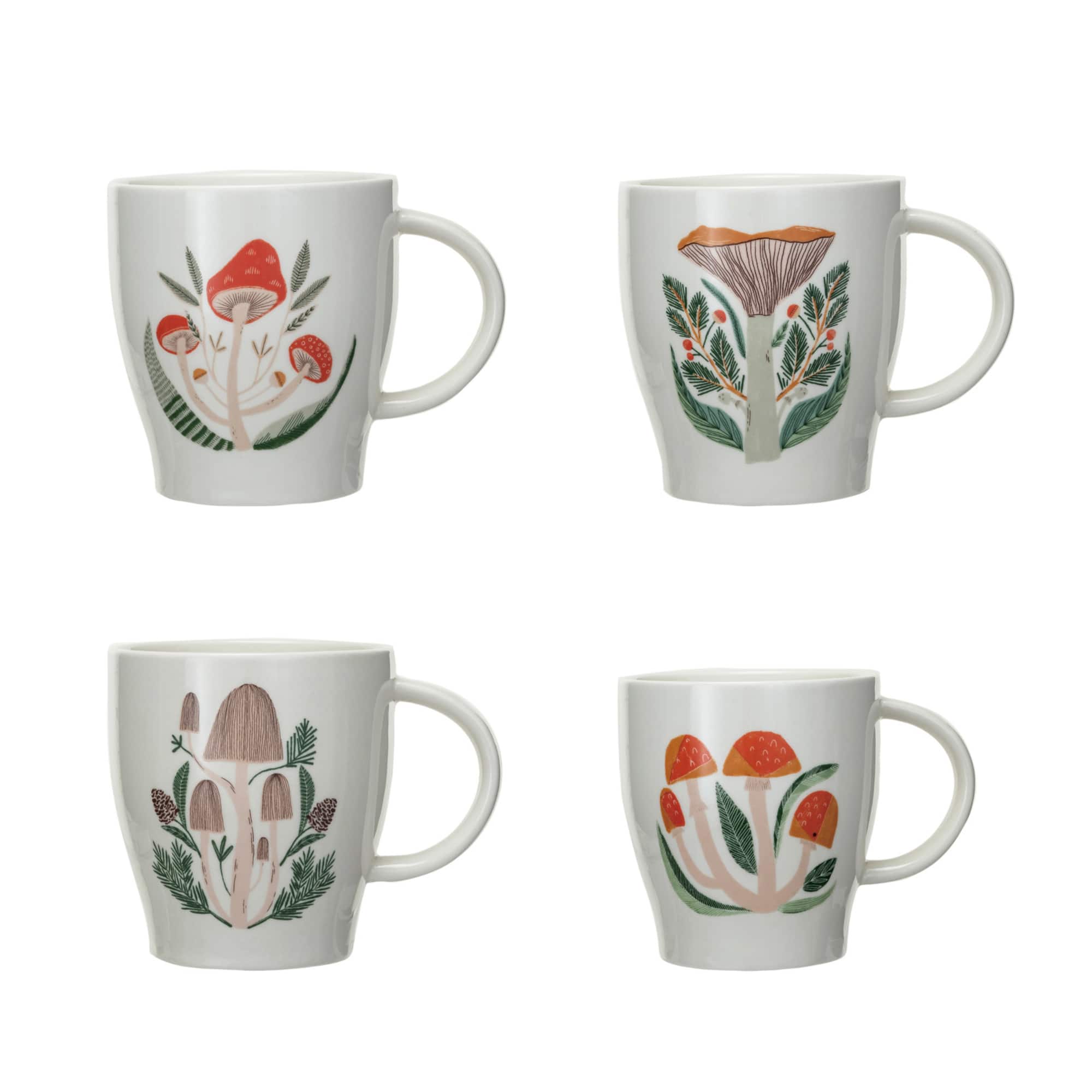 Hello Honey® 14oz. Multicolor Mushrooms Stoneware Mugs, 4ct.